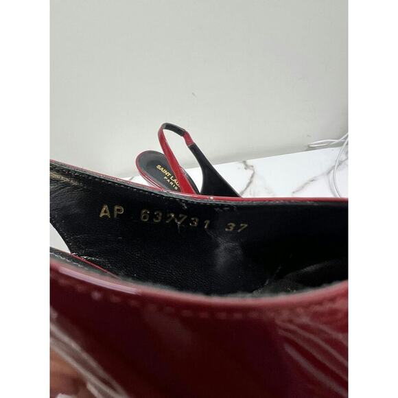 YSL Venus Red Patent Leather Slingback Heels - Size 37 - Picture 9 of 9